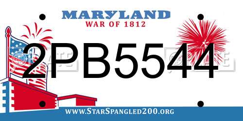 2PB5544 Maryland License Plate