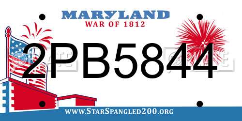 2PB5844 Maryland License Plate