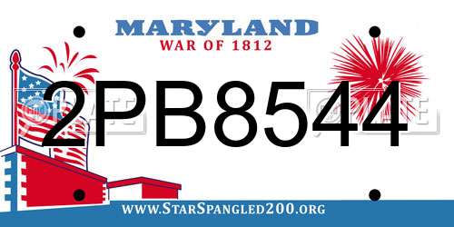 2PB8544 Maryland License Plate