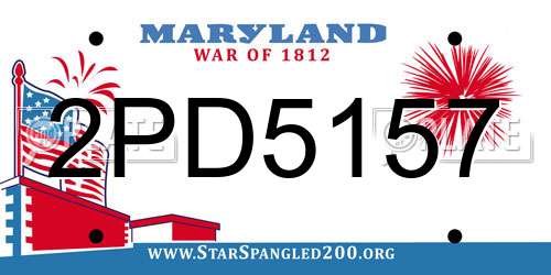 2PD5157 Maryland License Plate