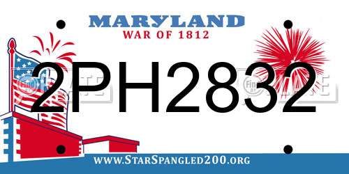 2PH2832 Maryland License Plate