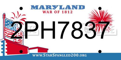 2PH7837 Maryland License Plate