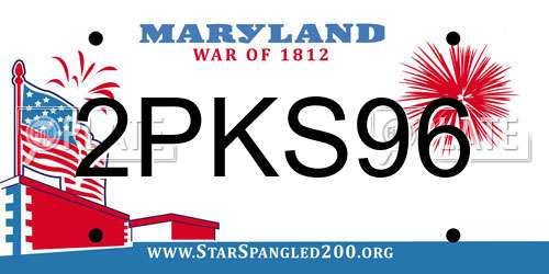 2PKS96 Maryland License Plate