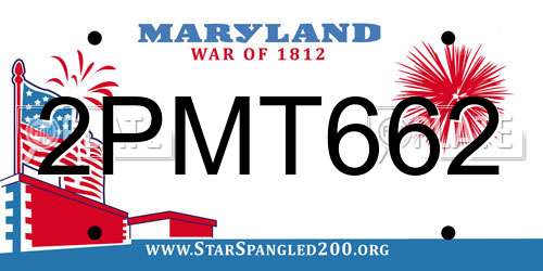 2PMT662 Maryland License Plate