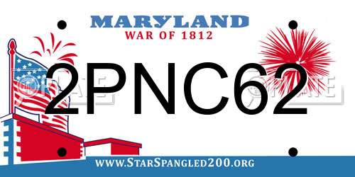 2PNC62 Maryland License Plate