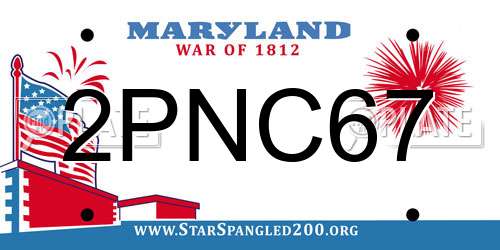 2PNC67 Maryland License Plate