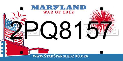 2PQ8157 Maryland License Plate