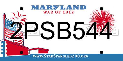 2PSB544 Maryland License Plate