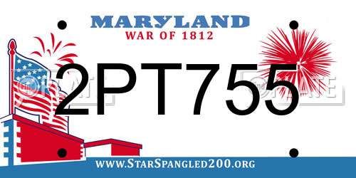 2PT755 Maryland License Plate