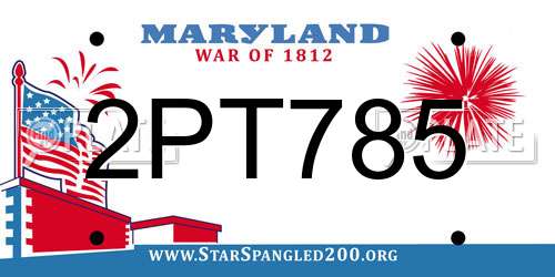 2PT785 Maryland License Plate