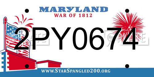 2PY0674 Maryland License Plate