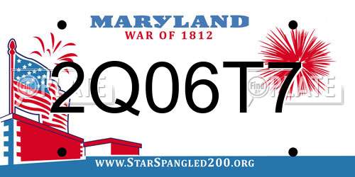 2Q06T7 Maryland License Plate