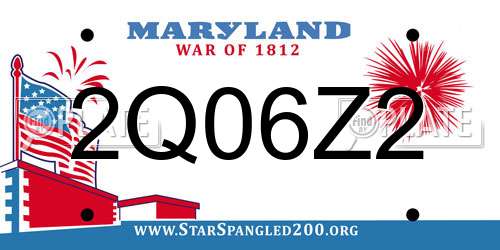 2Q06Z2 Maryland License Plate