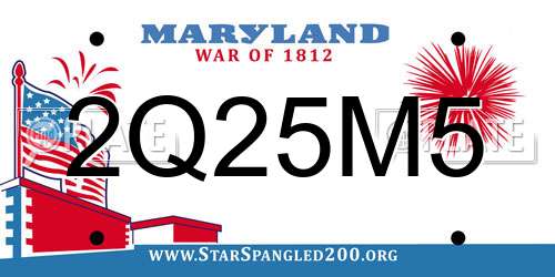 2Q25M5 Maryland License Plate
