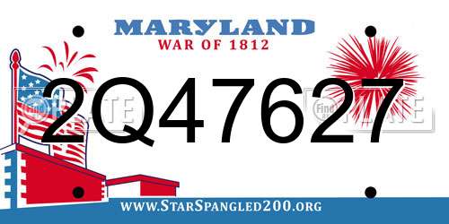 2Q47627 Maryland License Plate