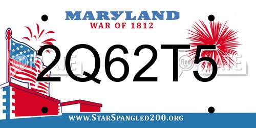 2Q62T5 Maryland License Plate
