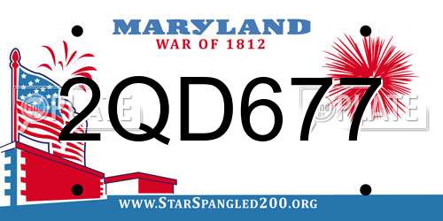 2QD677 Maryland License Plate
