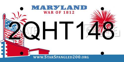2QHT148 Maryland License Plate