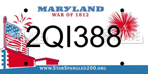 2QI388 Maryland License Plate
