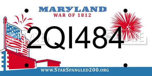 2QI484 Maryland License Plate