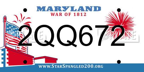 2QQ672 Maryland License Plate