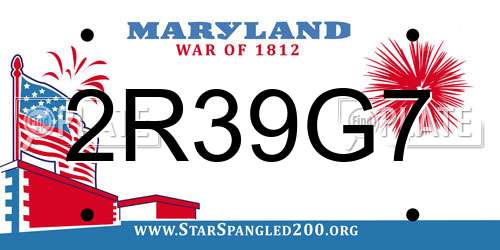 2R39G7 Maryland License Plate