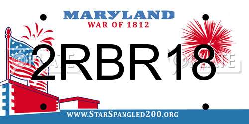 2RBR18 Maryland License Plate