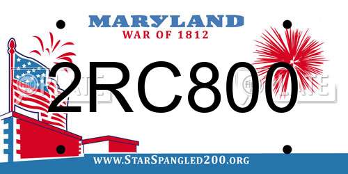 2RC800 Maryland License Plate