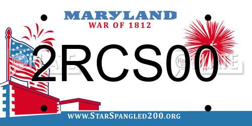 2RCS00 Maryland License Plate