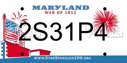 2S31P4 Maryland License Plate