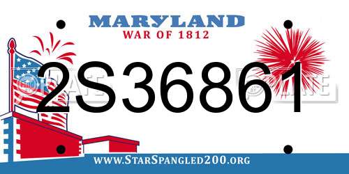 2S36861 Maryland License Plate