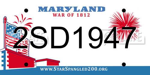 2SD1947 Maryland License Plate