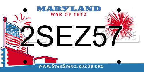 2SEZ57 Maryland License Plate