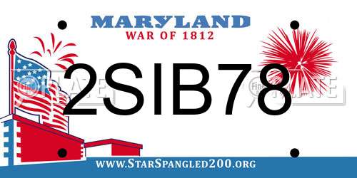 2SIB78 Maryland License Plate