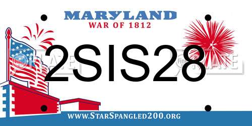 2SIS28 Maryland License Plate