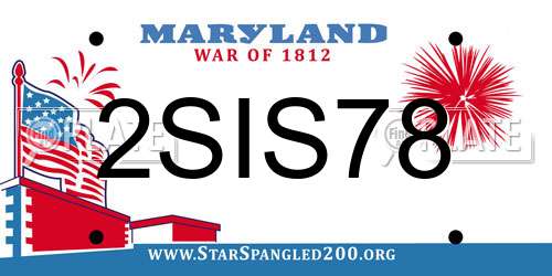 2SIS78 Maryland License Plate