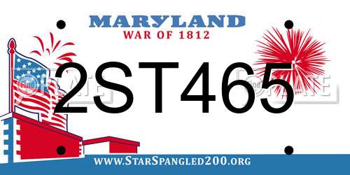 2ST465 Maryland License Plate