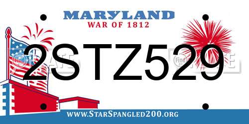 2STZ529 Maryland License Plate