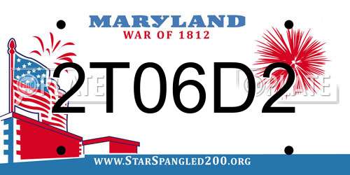 2T06D2 Maryland License Plate