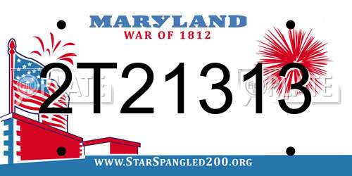 2T21313 Maryland License Plate