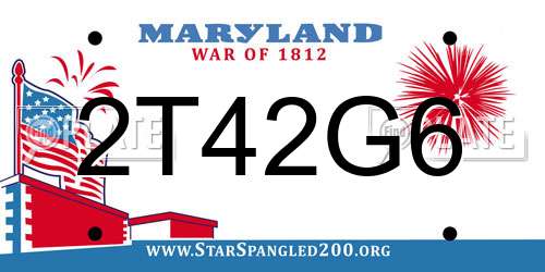 2T42G6 Maryland License Plate