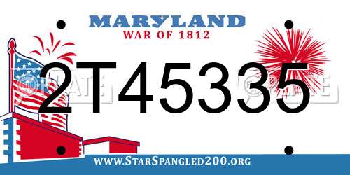 2T45335 Maryland License Plate