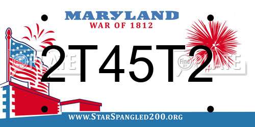 2T45T2 Maryland License Plate