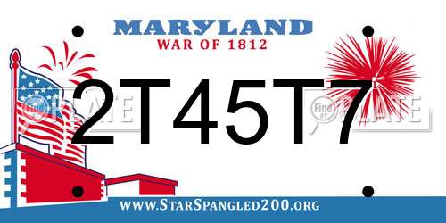2T45T7 Maryland License Plate