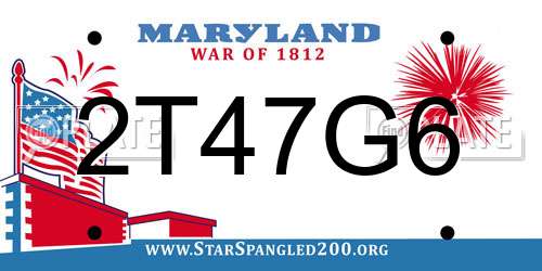 2T47G6 Maryland License Plate