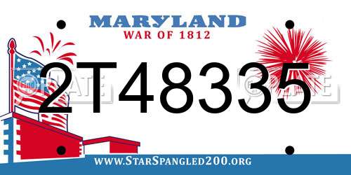 2T48335 Maryland License Plate