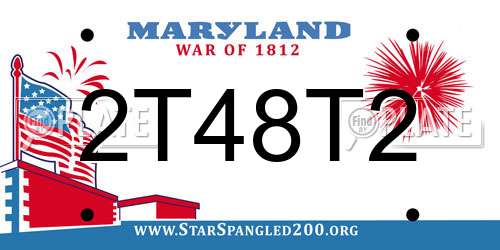 2T48T2 Maryland License Plate