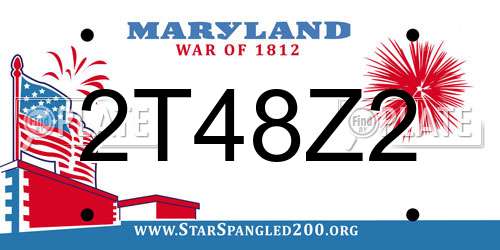 2T48Z2 Maryland License Plate