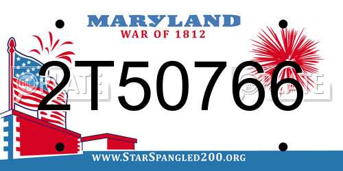 2T50766 Maryland License Plate