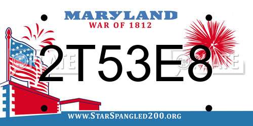 2T53E8 Maryland License Plate